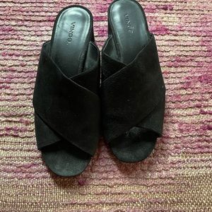 Black Suede Vince slides